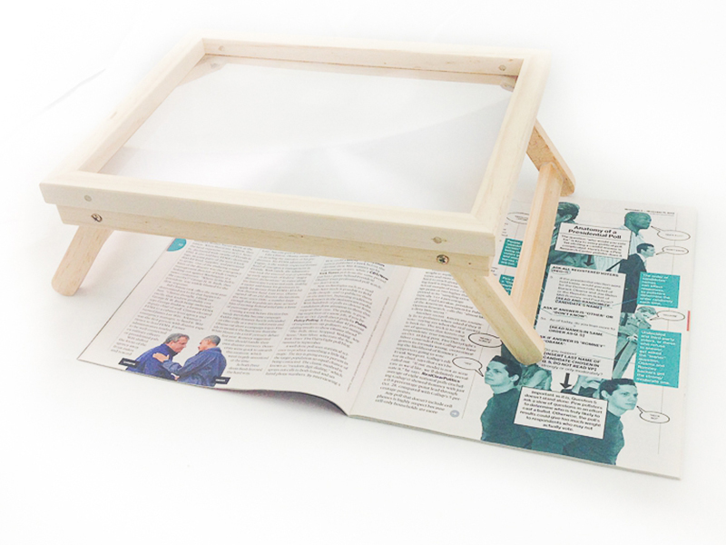 Wooden Collapsible Standing Table Hands Free Page Magnifier-200WS
