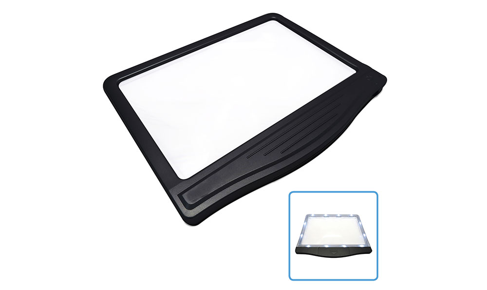Black Plastic Frame SMD LED Full Page Magnifier - 1720