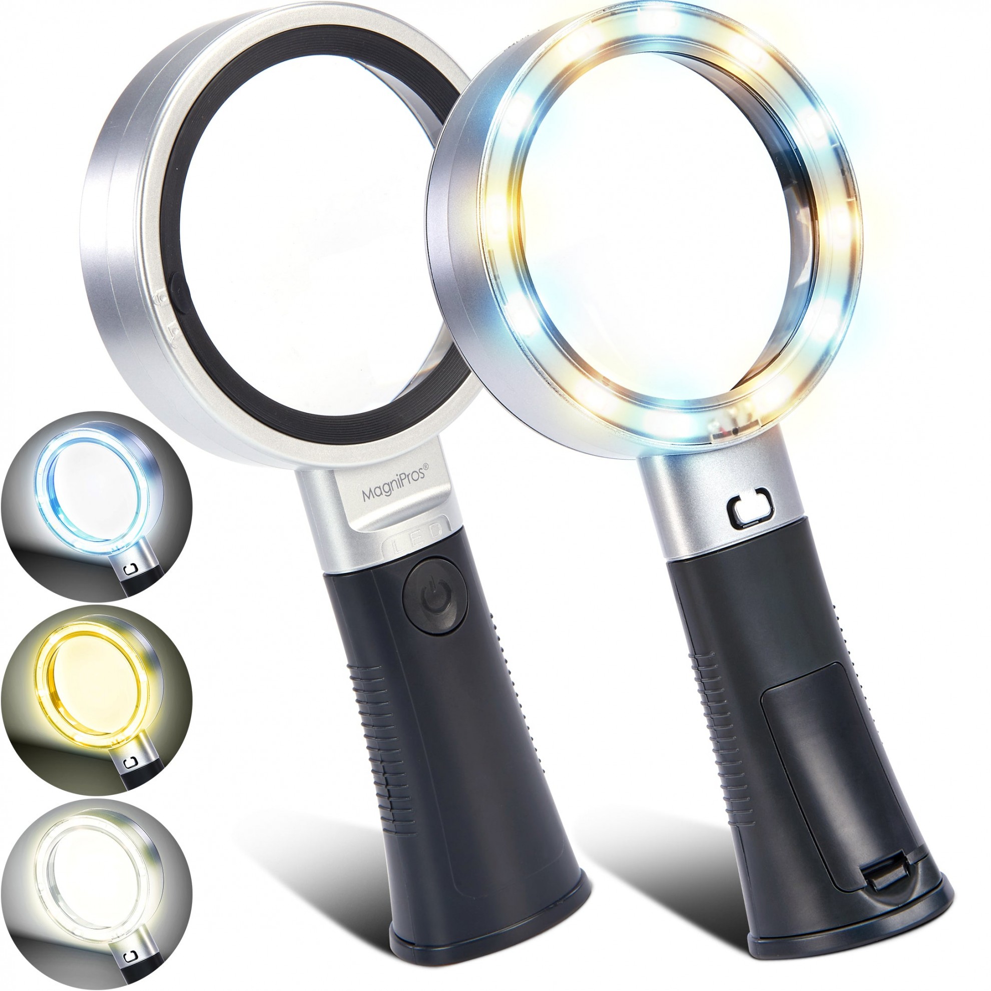10X Lighted Magnifying Glass with Ergonomic Standing Handle