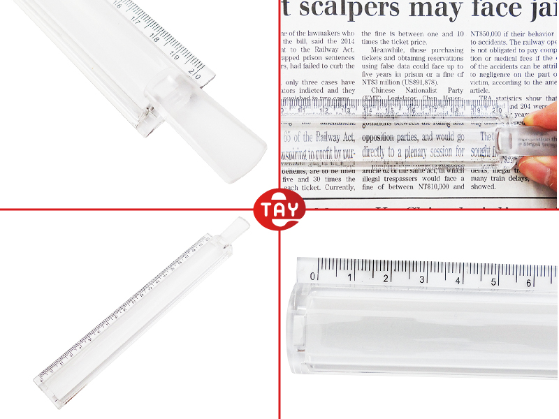 24cm半條棒形閱讀放大鏡, 長條棒形放大鏡240mm, 閱讀棒形放大鏡, 4倍手柄壓克力放大鏡, 俞泰光學