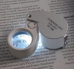 LED lighted portable jewelery folding Magnifier loupe