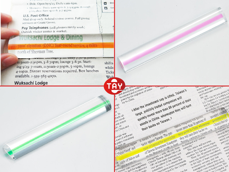 2X Bar Magnifier with Tracker Line Bar Magnifier with Tracker Line, 2X bar magnifier, Clear bar magnifying glass, acrylic semi bar lens, Magpro