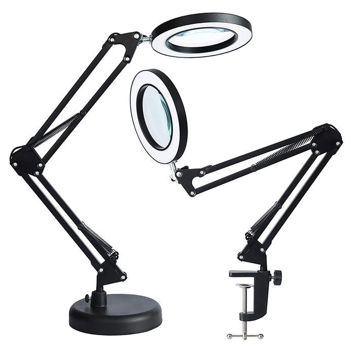 10X Stand Magnifying Glass with Light 12 Anti-Glare LED Lighted