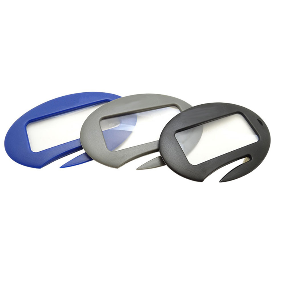 Promotional High Quality Handy Plastic Letter Opener with 3X Magnifier