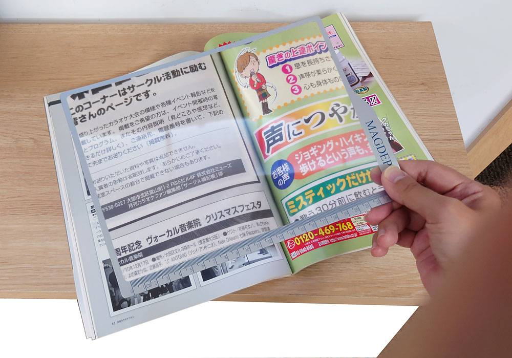 ultra thin A4 size magnifying sheet for reading