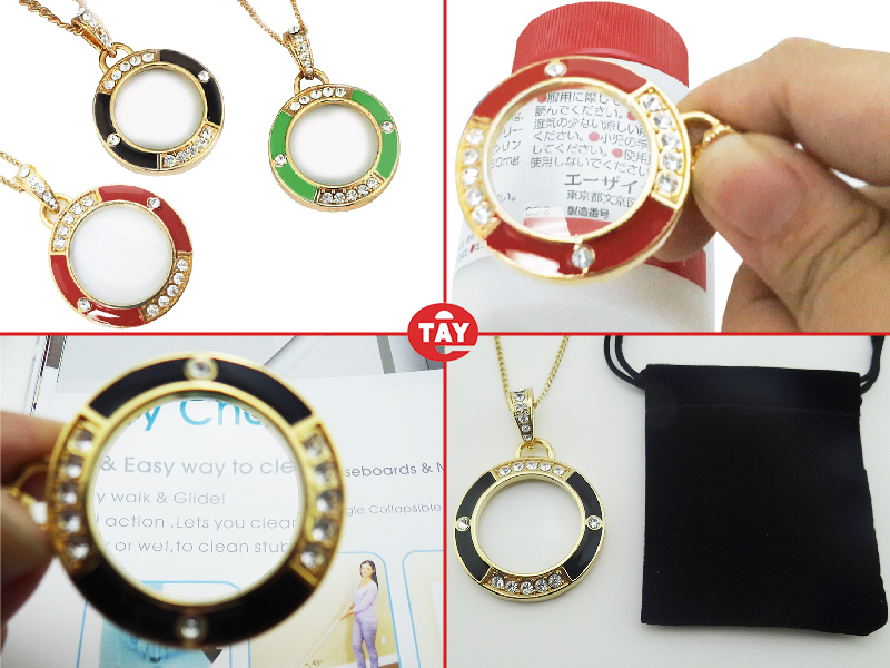 4倍水鑽項鍊放大鏡, 4倍水鑽放大鏡項鍊, 長輩送禮推薦, 銀髮族禮物首選, 俞泰光學