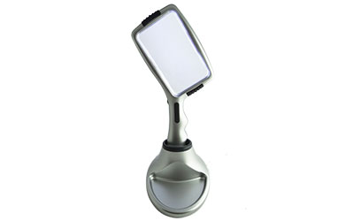 led lighted magnifier with ergonomic handle and magnetic base holder